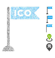 Line Mosaic Ico Flag Marker Icon