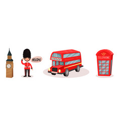 London Landmarks And Symbols With Telephone Booth