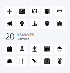 20 Motivation Solid Glyph Icon Pack Like Chinese