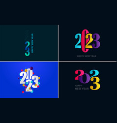 Big Set 2023 Happy New Year Black Logo Text