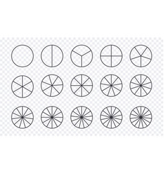 Circles Divided Into Parts From 1 To 15 Outline