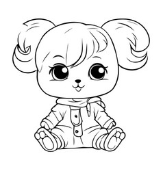 Cute Cartoon Sheep For Coloring Book Or Page