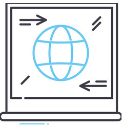 Data Exchange Line Icon Outline Symbol