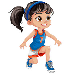 Girl Wearing Basketball Outfit