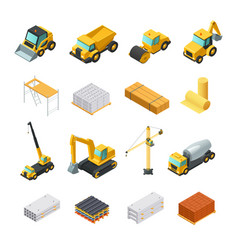 Isometric Construction Icons Set