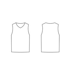 Sleeveless Tshirt Outline Front And Back View