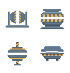 Automatic Press Icons Set Cartoon Various