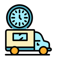 Delivery Sales Car Icon Color Outline