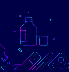 Drug Vial With Lid Gradient Line Icon