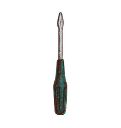 Hand Drawn Flathead Screwdriver Tool