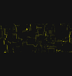 Golden Cyber Lines On Dark Background