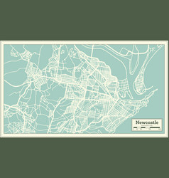 Newcastle Australia City Map In Retro Style