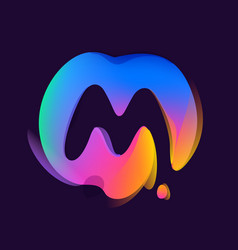 M Letter Logo In Multicolor Gradient Splash Blot