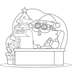 Outlined Santa Claus Cartoon Character