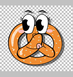 Pretzel Cartoon Character Isolated