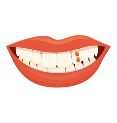 Ruby Tooth Gem Icon Cartoon Dental Care