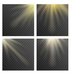 Sun Beams Or Rays On Transparent Checkered