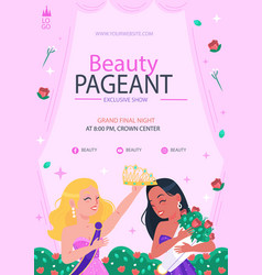 Flat Pageant Contest Vertical Poster Template