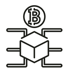 Bitcoin Cube Icon Outline Digital Currency