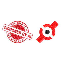 Distress Designed By Ai Round Stamp And Artificial