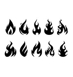 Fire tattoo icon set Royalty Free Vector Image