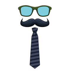 Glasses Moustache And Tie Icon Cartoon