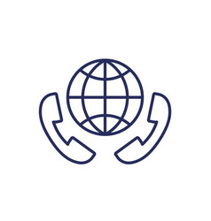 International Phone Call Line Icon