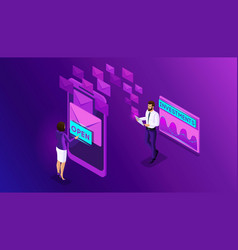 Isometric Business Men And Business Women Browse