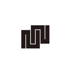 Letter Nn Square Geometric Symbol Simple Logo