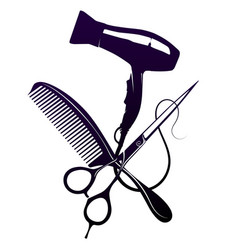 Scissors Comb And Hair Dryer Stylist Sign