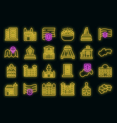 Slovakia Icons Set Outline City Country