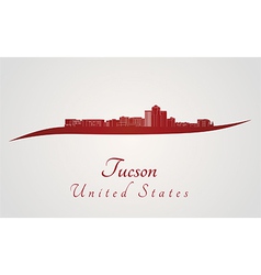 Tucson Skyline In Red