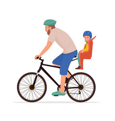 Family Bike Child With Father Together Ride On