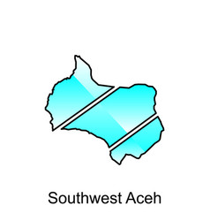 Map Of Southwest Aceh City Logo Design Concept