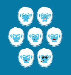 Yeti Emoji Set Bigfoot Sad And Angry Face