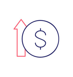 Coin With Up Arrow Money Interest Rate Increase