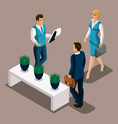 Isometric Bank Managers Meet The Client The