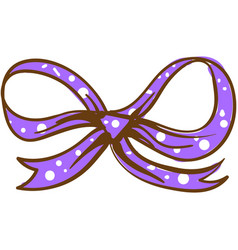 Purple Bow Cartoon Dotted Ribbon Hair Tie