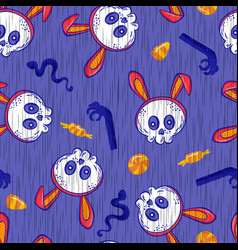 Skulls Wearing Bunny Head Band Seamless Pattern