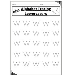 Alphabet Tracing Lower Case W Worksheet