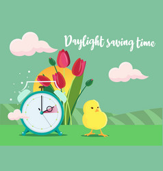 Daylight Saving Time Banner Clocks Move Forward