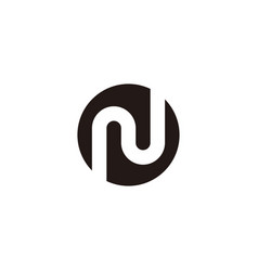 Letter N Circle Geometric Symbol Simple Logo