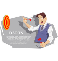 Positive Man Playing Darts