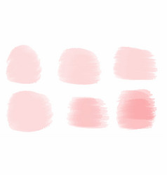 Set Of Pastel Pink Watercolor Brush Isolate