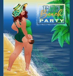 Big Beach Party Vip Card Plus Size Woman