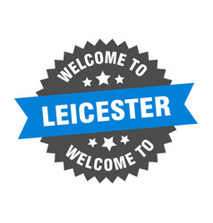 Leicester Sign Welcome To Blue Sticker