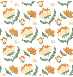 Seamless Gentle Pattern With Groovy Flowers