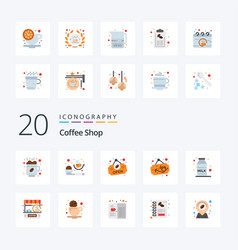 20 Coffee Shop Flat Color Icon Pack Like Milk