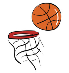 A Basketball And Net Or Color