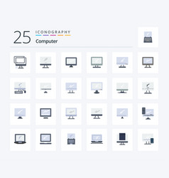 Computer 25 Flat Color Icon Pack Including Device